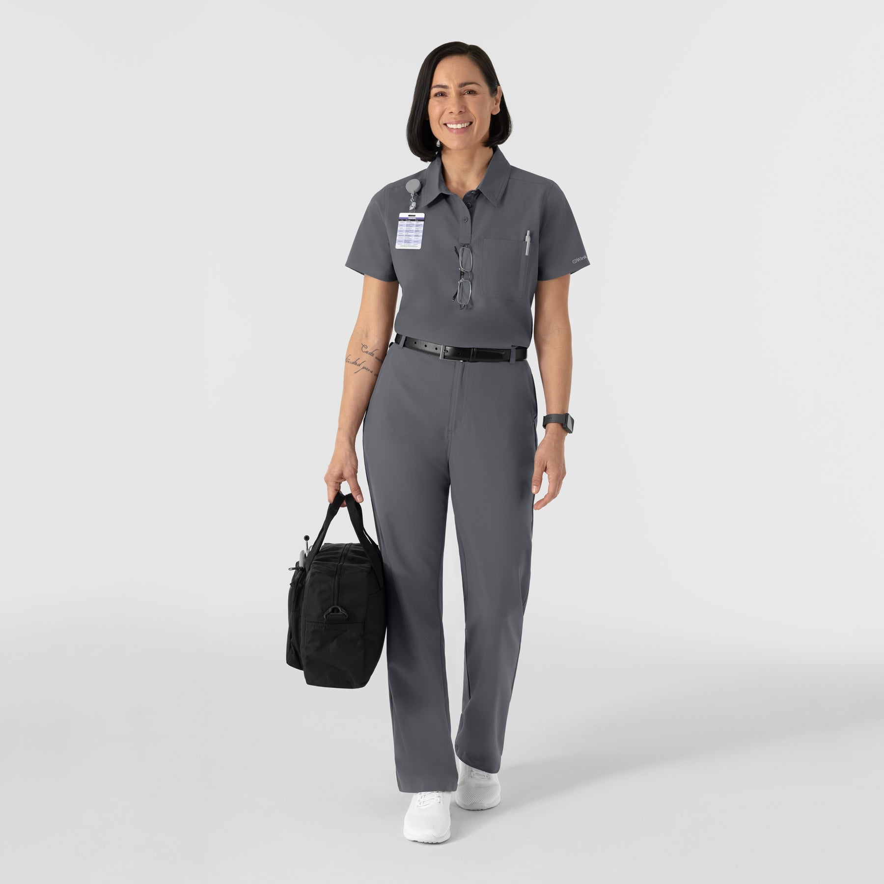 NURTUR Women’s Scrub Chino Pant - Pewter scrub set