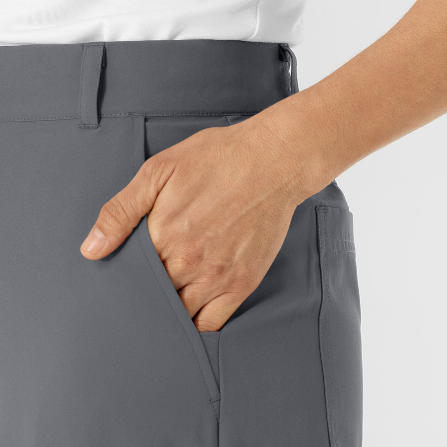 NURTUR Women’s Scrub Chino Pant - Pewter side pocket