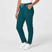 PRO Women's Slim Leg Cargo Scrub Pant Caribbean Blue side view