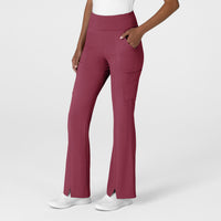 RENEW Women's Cargo Flare Scrub Pant Carnation side view