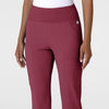 RENEW Women's Cargo Flare Scrub Pant Carnation front detail