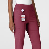 RENEW Women's Cargo Flare Scrub Pant Carnation side detail 1