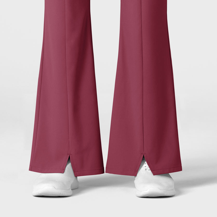 RENEW Women's Cargo Flare Scrub Pant Carnation back detail