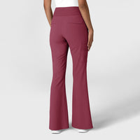 RENEW Women's Cargo Flare Scrub Pant Carnation back view