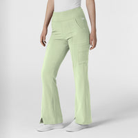 RENEW Women's Cargo Flare Leg Scrub Pant Fresh Mint side view