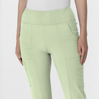 RENEW Women's Front Slit Flare Scrub Pant Fresh Mint front detail