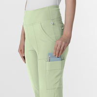 RENEW Women's Front Slit Flare Scrub Pant Fresh Mint back detail