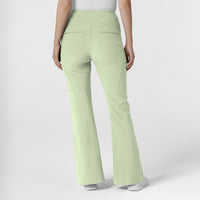 RENEW Women's Cargo Flare Leg Scrub Pant Fresh Mint back view