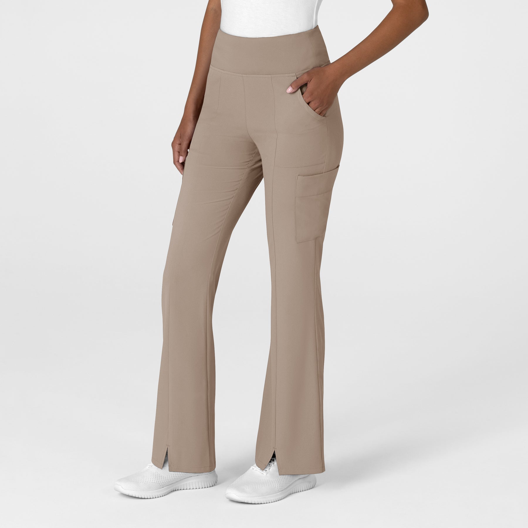 RENEW Women's Cargo Flare Scrub Pant Haze side view