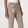 RENEW Women's Cargo Flare Scrub Pant Haze side detail 1