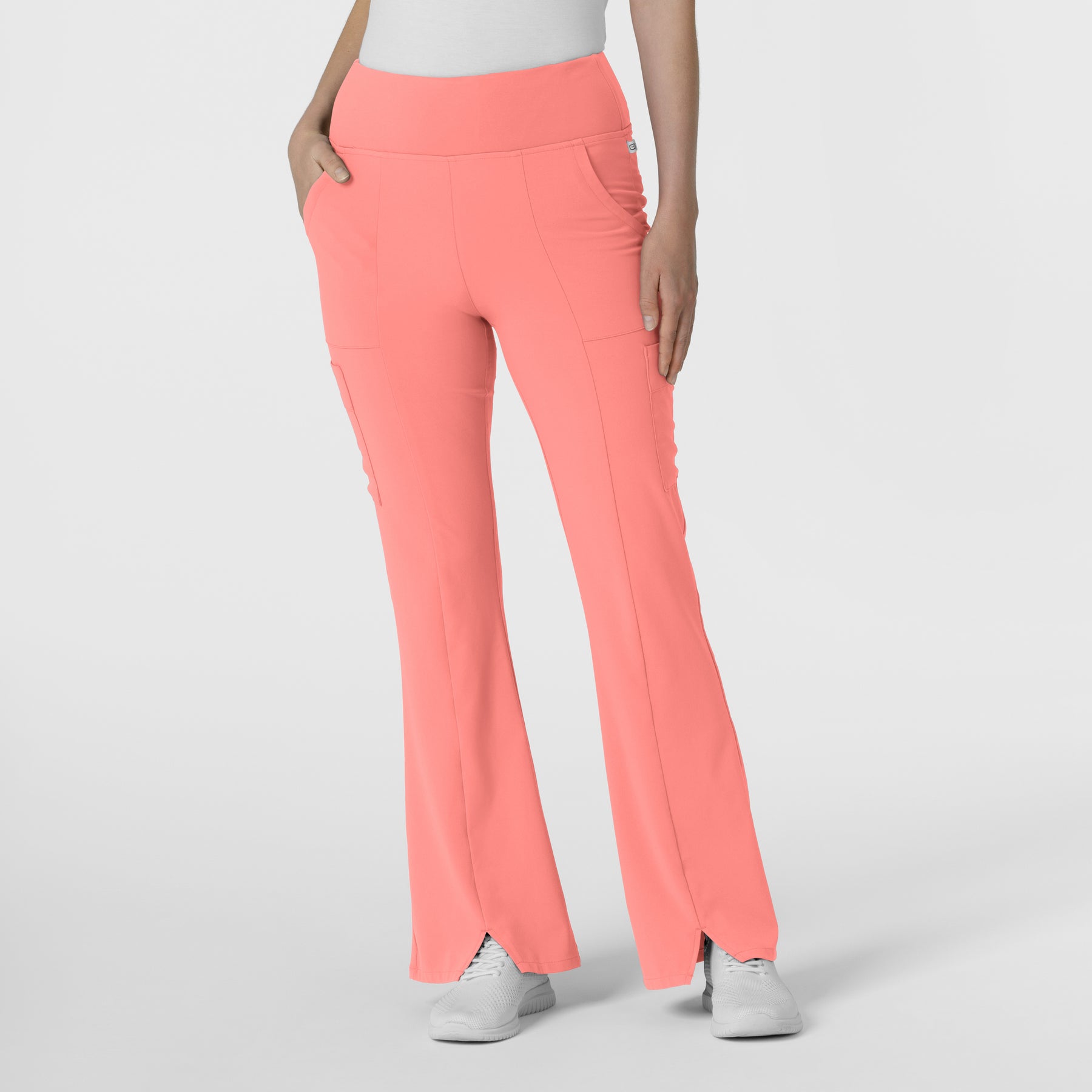 RENEW Women's Cargo Flare Scrub Pant Paradise Pink - pink scrub pants