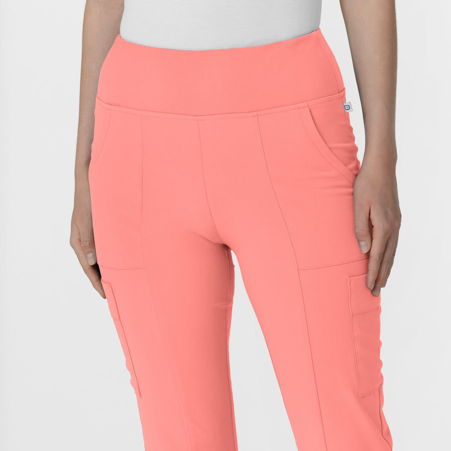RENEW Women's Cargo Flare Scrub Pant Paradise Pink front detail
