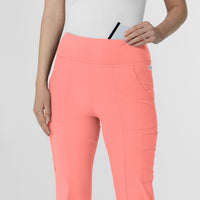 RENEW Women's Cargo Flare Scrub Pant Paradise Pink side detail 1