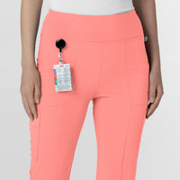 RENEW Women's Cargo Flare Scrub Pant Paradise Pink side detail 2