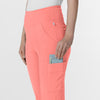 RENEW Women's Cargo Flare Scrub Pant Paradise Pink cargo pocket detail