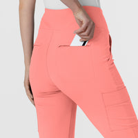 RENEW Women's Cargo Flare Scrub Pant Paradise Pink back zip pocket