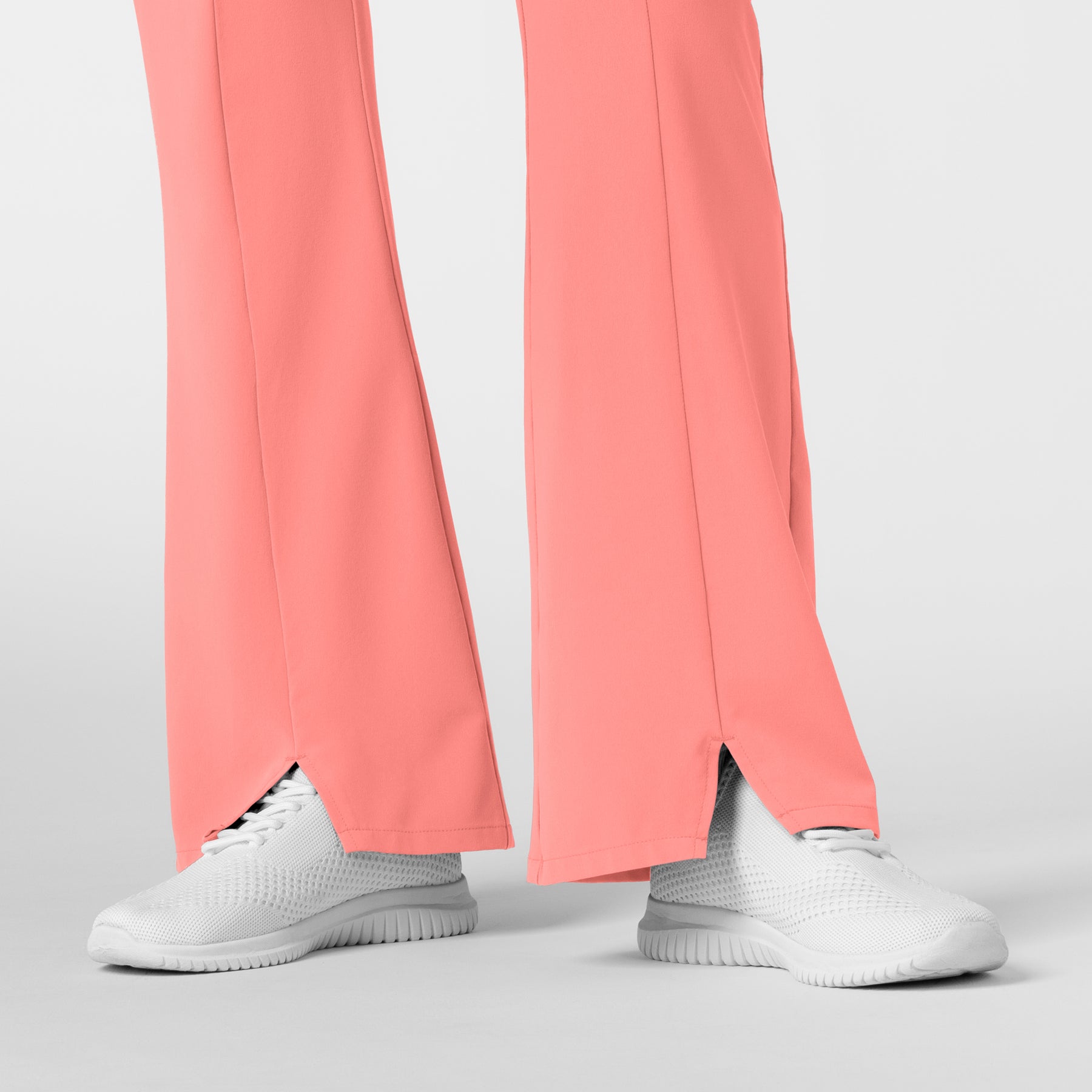 RENEW Women's Cargo Flare Scrub Pant Paradise Pink flare leg hemline