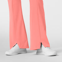 RENEW Women's Cargo Flare Scrub Pant Paradise Pink flare leg hemline
