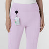 RENEW Women's Front Slit Flare Scrub Pant Pastel Lilac side detail 2