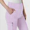 RENEW Women's Front Slit Flare Scrub Pant Pastel Lilac hemline detail