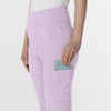 RENEW Women's Front Slit Flare Scrub Pant Pastel Lilac back detail