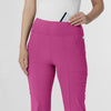 RENEW Women's Cargo Flare Scrub Pant Raspberry side detail 1