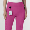 RENEW Women's Cargo Flare Scrub Pant Raspberry side detail 2