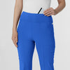 RENEW Women's Front Slit Flare Scrub Pant Royal side detail 1