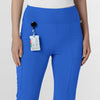 RENEW Women's Front Slit Flare Scrub Pant Royal side detail 2