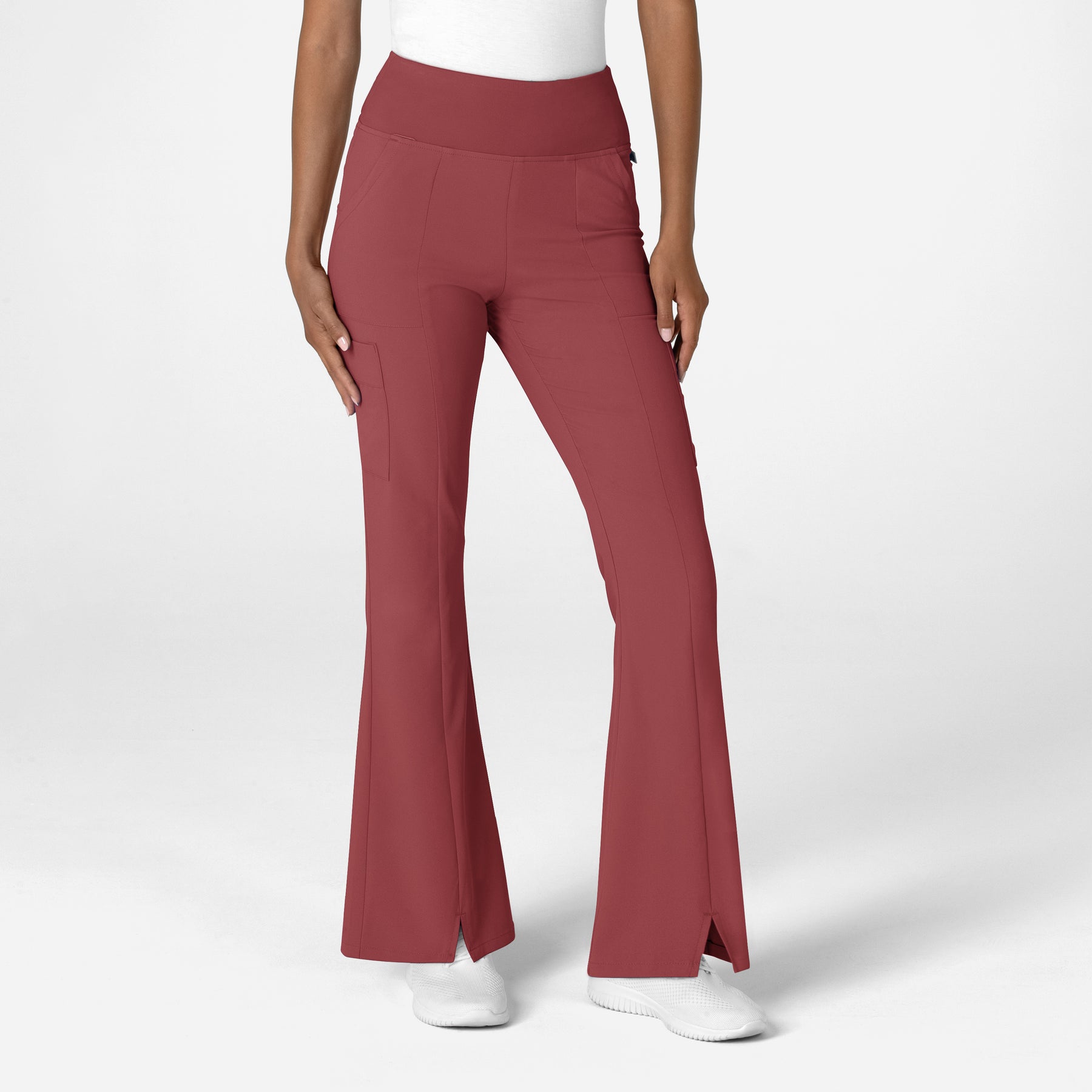 RENEW Women's Cargo Flare Scrub Pant Ruby
