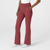 RENEW Women's Cargo Flare Scrub Pant Ruby side view
