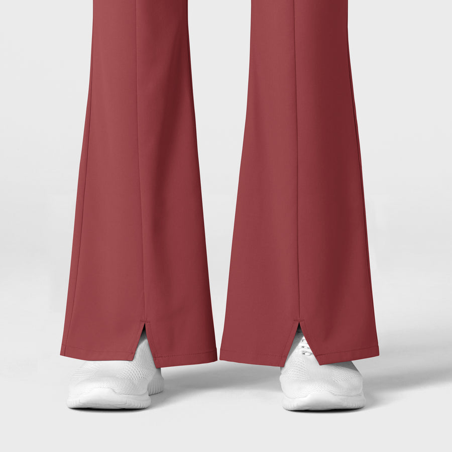 RENEW Women's Cargo Flare Scrub Pant Ruby back detail