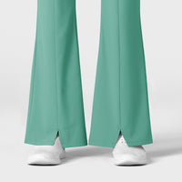 RENEW Women's Cargo Flare Scrub Pant Turquoise back detail