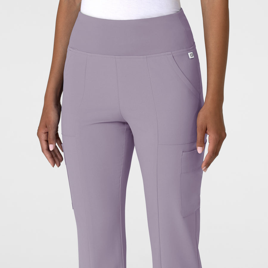 RENEW Women's Cargo Flare Scrub Pant Wisteria front detail