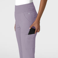RENEW Women's Cargo Flare Scrub Pant Wisteria hemline detail