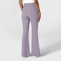 RENEW Women's Cargo Flare Scrub Pant Wisteria back view