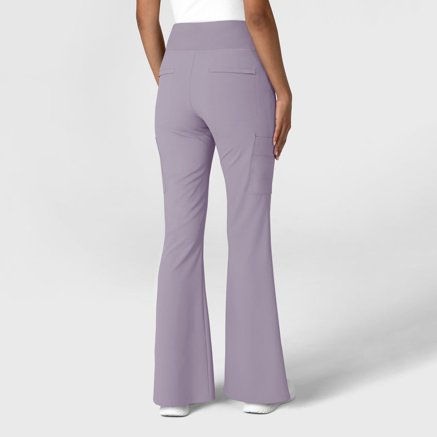 RENEW Women's Cargo Flare Scrub Pant Wisteria back view