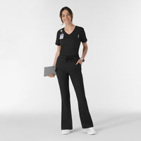 Boundless Women's Flare Leg Scrub Pant Black full scrub set