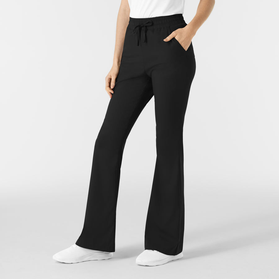 Boundless Women's Flare Leg Scrub Pant Black side view