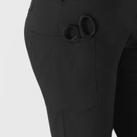 Boundless Women's Flare Leg Scrub Pant Black side detail 1