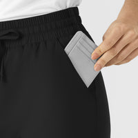 Boundless Women's Flare Leg Scrub Pant Black side detail 2