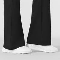 Boundless Women's Flare Leg Scrub Pant Black back detail