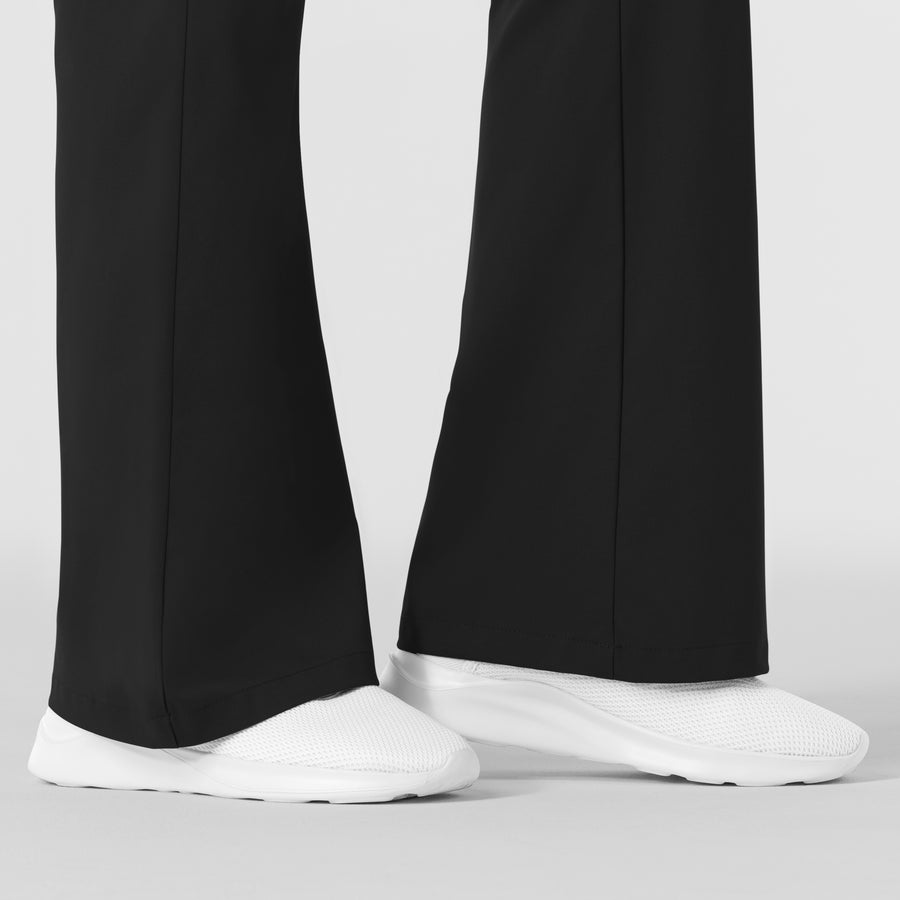 Boundless Women's Flare Leg Scrub Pant Black back detail