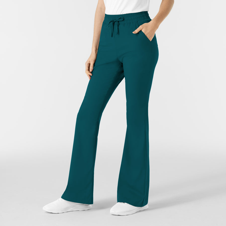 Boundless Women's Flare Leg Scrub Pant Caribbean side view