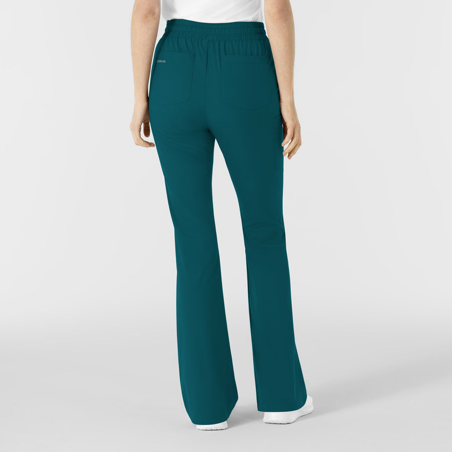 Boundless Women's Flare Leg Scrub Pant Caribbean back view
