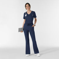 Boundless Women's Flare Leg Scrub Pant Navy full scrub set