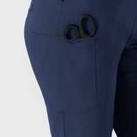Boundless Women's Flare Leg Scrub Pant Navy side detail 1