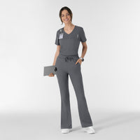 Boundless Women's Flare Leg Scrub Pant Pewter full scrub set