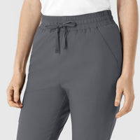 Boundless Women's Flare Leg Scrub Pant Pewter front detail