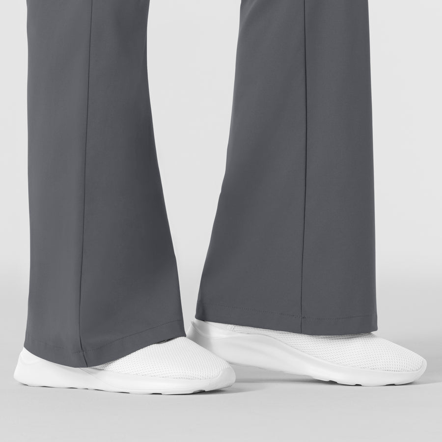 Boundless Women's Flare Leg Scrub Pant Pewter back detail